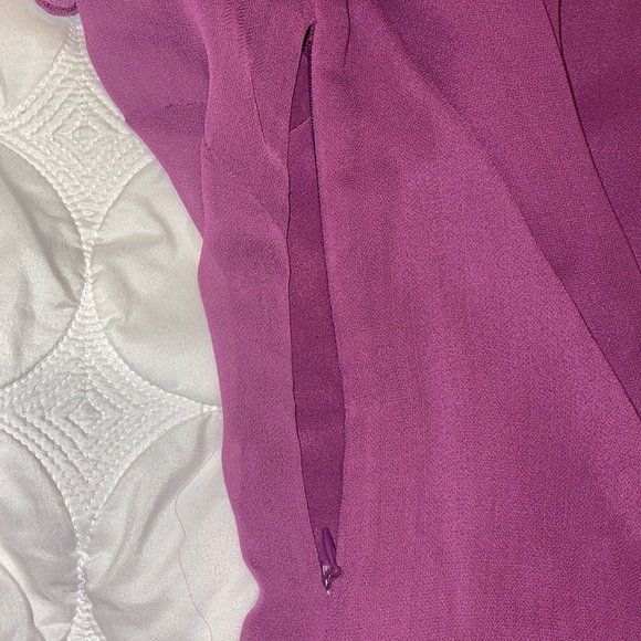 Merona Magenta Chiffon Fully Lined Flounce Sleeve Blouse - Picture 12 of 12